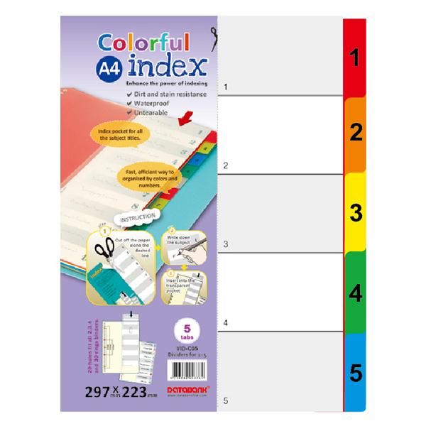 View Pocket Index - 5 Dividers